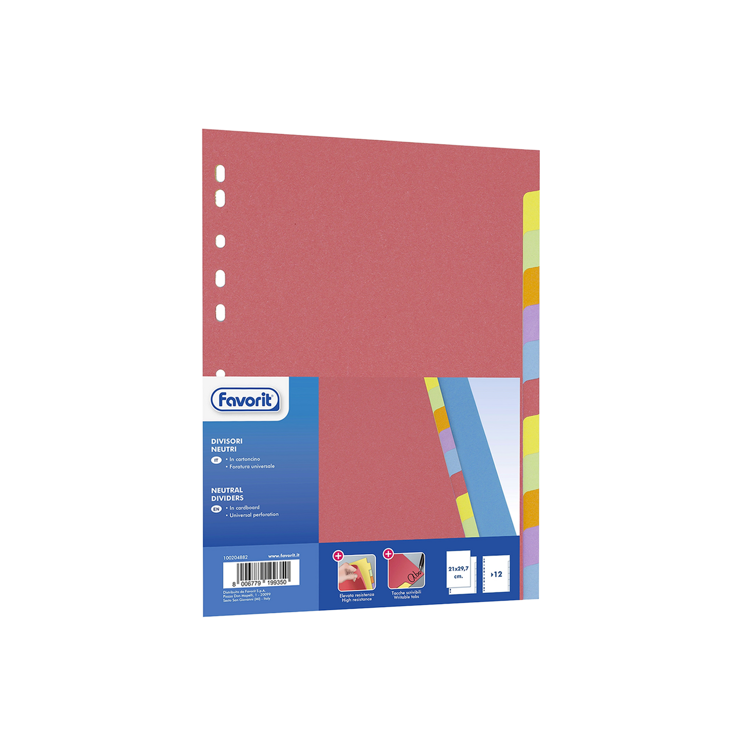 Separatori a foratura universale Rubricati Colorati