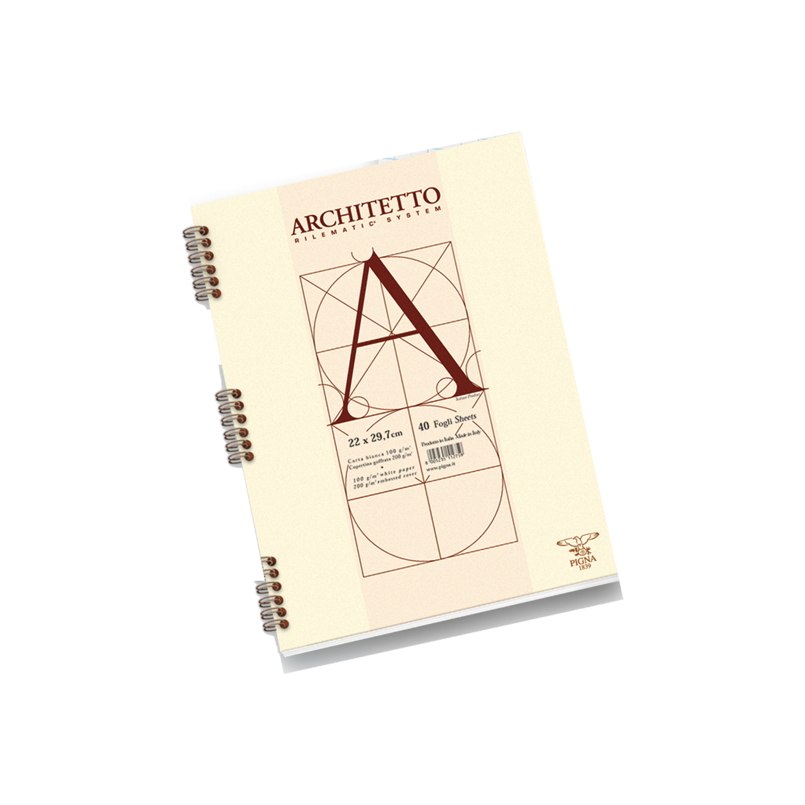 Blocco Pigna Architetto 0105442BI A4 a fogli bianchi, 40 fogli